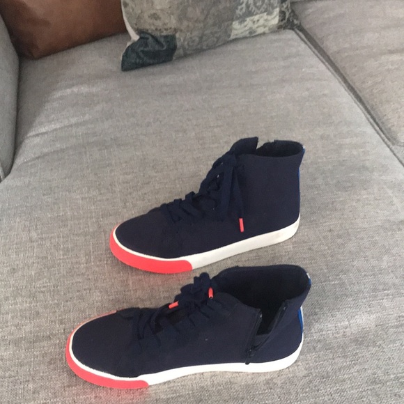 Mini Boden Contrast Canvas High Top Sneakers - Picture 6 of 14